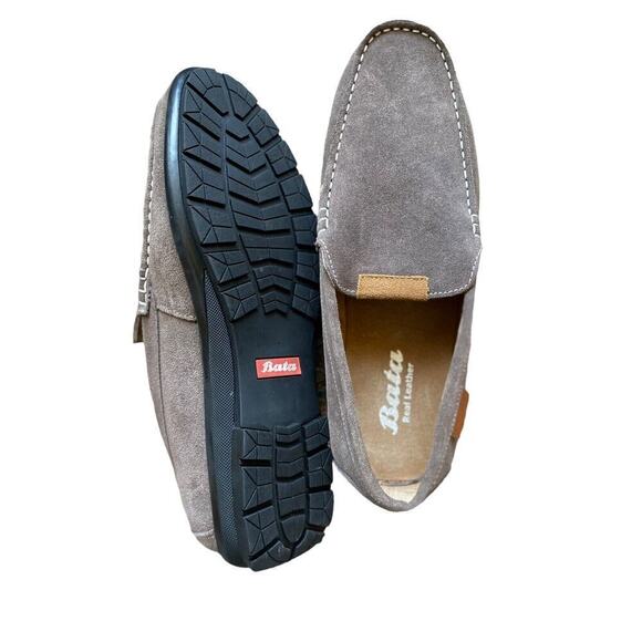 Bata Suede Leather Men Casual Shoes Loafers Leather Driving Moccasins Slip on main image 9